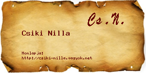 Csiki Nilla névjegykártya