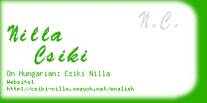 nilla csiki business card